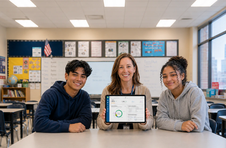Educator dashboard showing student wellness data